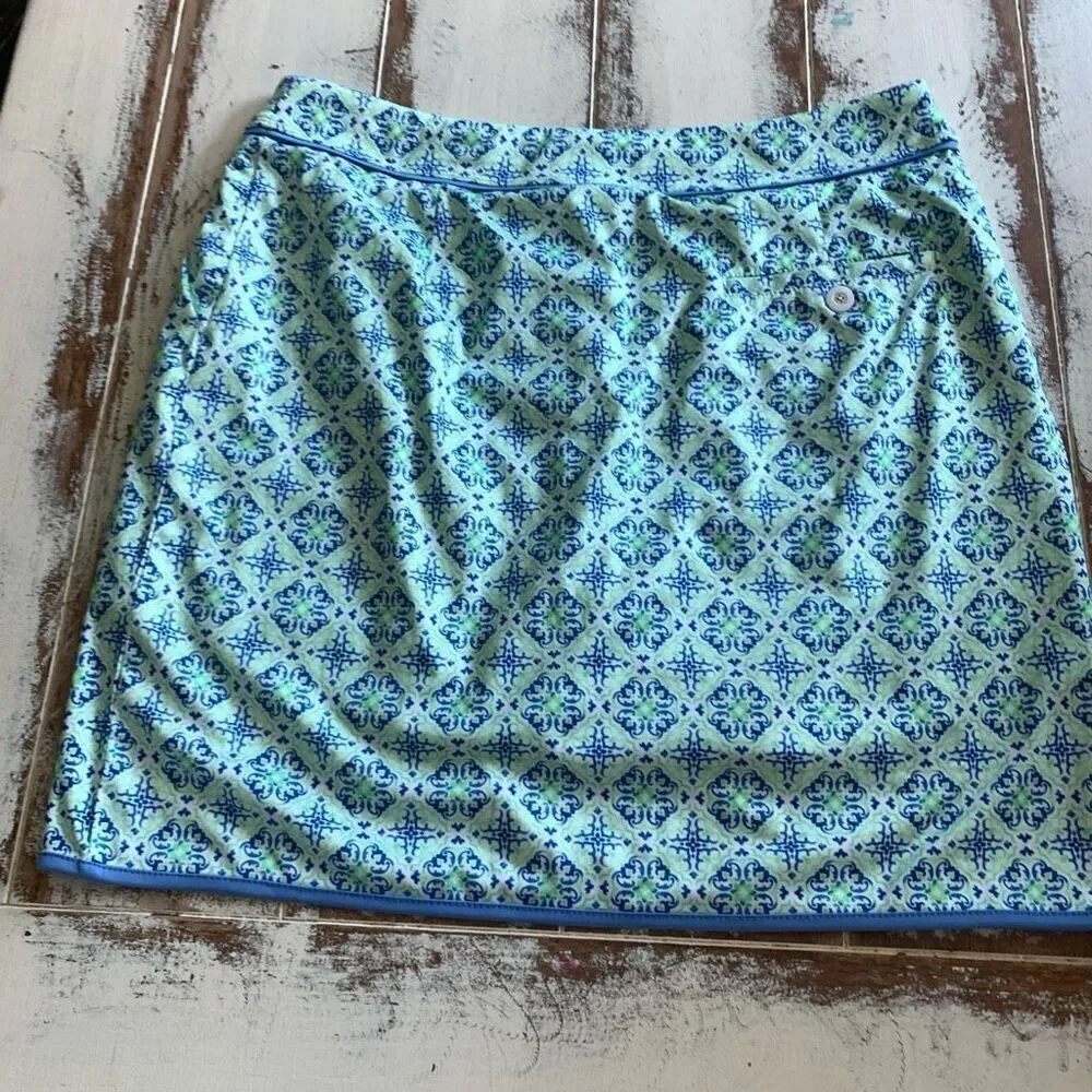 Greg Norman Women's Barcelona Porcelain Wrap Pull On Golf Skort size small